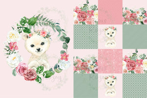 Panneau Doudou Floral Bear
